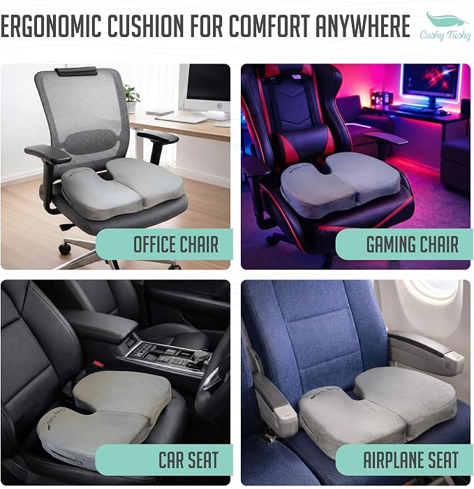 Premium Foldable Travel Seat Cushion - for Relief of Lower Back, Sciatic, Butt and Tailbone Pain - for Home & Office Use, Perfect for Travel or Driving - Coccyx Seat Cushion - Image 6
