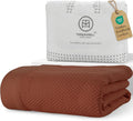 Threadmill Luxury Cotton Blankets for King Size Bed | All-Season Cozy 100% Cotton King Size Blanket | Herringbone Soft Fall Thermal Blanket fits California King Size Bed | Paprika by ThreadmillHomeLinen