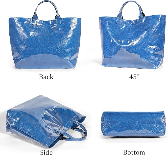 Lushandy PVC Tote Bag for Women Jelly Beach Bag Top Handle Hobo Handbag | Water-Resistant, Wipe Clean, Lightweight - Image 6