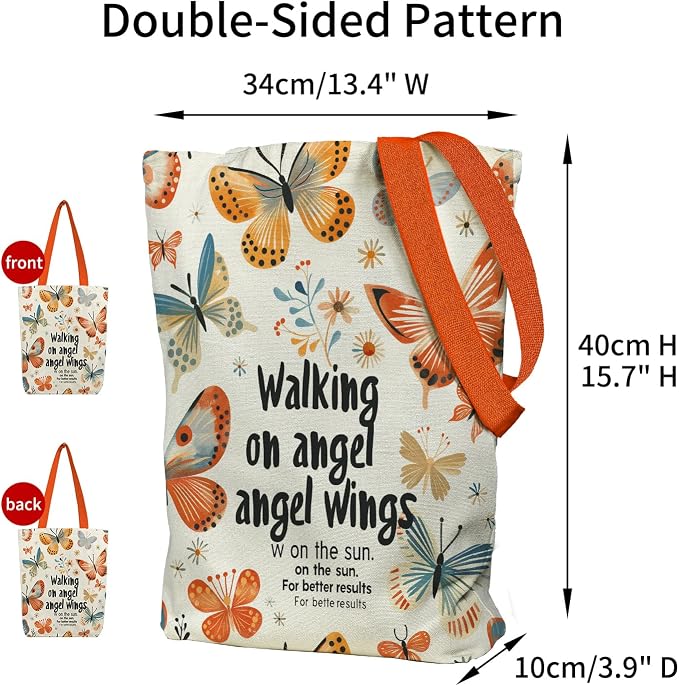 itgowisa Canvas Tote Bag for Women, Tote Bag with Zipper Inner Pocket, Zippered Canvas Bag for Shopping Work Grocery Everyday - Image 5