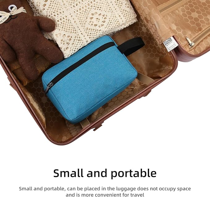 Icramsy Travel Toiletry bag Toiletry bag for women men Hanging Cosmetic bag Travel accessories for Women Men (Lake blue) - Image 5