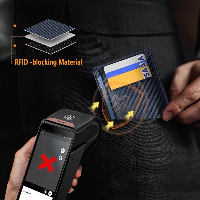 Travelambo Slim Minimalist Wallet for Men, RFID Blocking Credit Card Holder, Front Pocket ID Card Case, Gifts for Men, Husband, Boyfriend, Teenage - Image 5