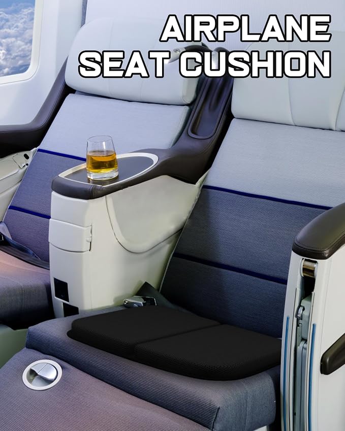 Gel Travel Seat Cushion, Portable Airplane Seat Cushion, 16.5" x 12" Large Size Foldable for Airplane Seats, Office Chair, Camping, Bleachers, Flights, Commute - Image 4