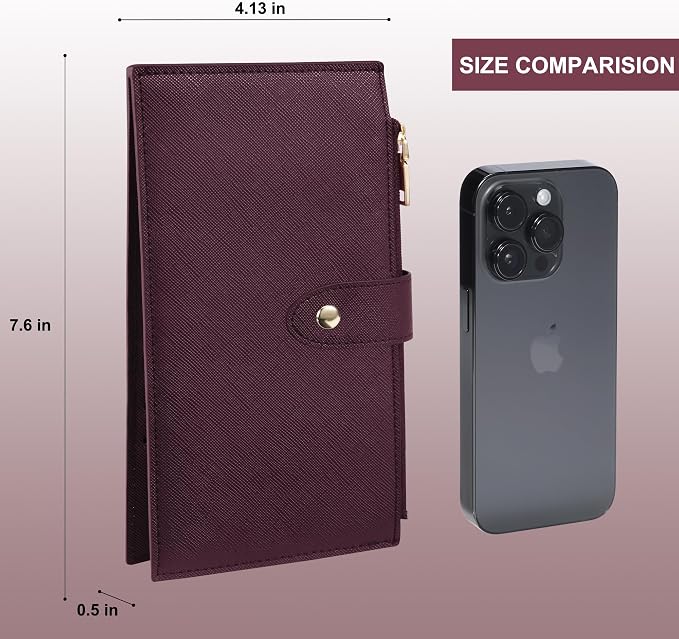 Travelambo RFID Wallet Women Large Size Bifold Multi Card Wallet Case with Zipper Pocke Credit Card Holder for Women - Image 2