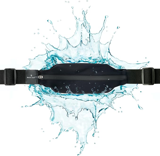 No-Bounce Slim & Secure Running Belt, Fits ALL Phones, Keys, Cards, Gels | Comfortable for Long Runs, Running Waist Pack for Men, Slim Running Belt Fanny, Comfortable for Long Runs, Adjustable Sizing by BackBayAudio