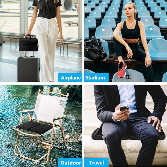 Portable Foldable Seat Cushion Soft Thick for Stadium Travel Camping Office | 3D mesh fabric breathable seat cushion for stadium bleacher airplane travel - Image 8
