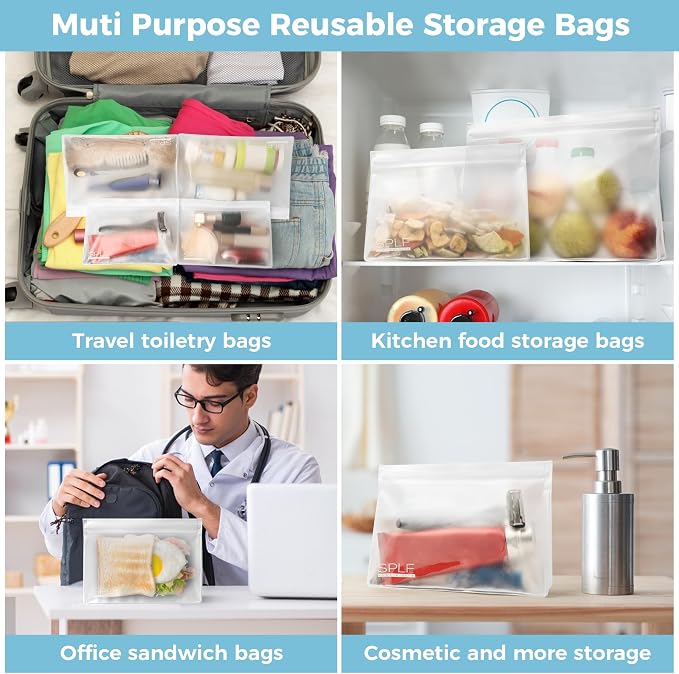 3 Pack Leakproof Clear Toiletry bags, TSA Approved Quart Zipper Bags | BPA Free Travel Makeup Cosmetic Bags for Women Men, Carry on Airport Airline Compliant Bags-White - Image 7