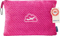 BEDELITE Travel Blanket with Bag, Jacquard Fleece Blanket 65"x40", Hot Pink | Ultra-soft Airplane Blanket, Luggage Sleeve & Backpack Clip, Travel Essentials for Women, Foldable as Pillow for Long Flight by BEDELITE