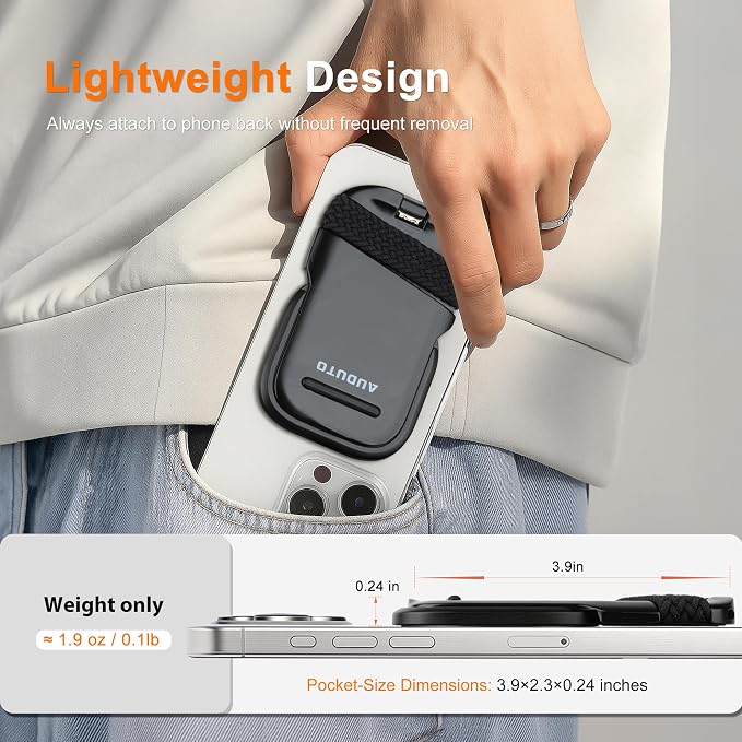 Magnetic Phone Tripod Stand, Portable Mini Selfie Stick for iPhone 17/16/15/14/13/12 & MagSafe, Aluminum Angle-Adjustable Foldable Strong Magnet Phone Holder, Travel Essentials - Image 4