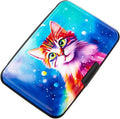 Credit Card Holder for Women Men RFID Blocking Wallet Small Business Metal Slim Mini Aluminum Hard Case (Orange Cat) by Kaabao