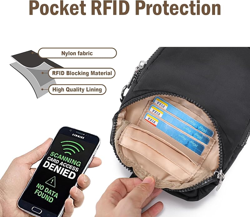 NEICOA Small Anti Theft Crossbody Bags for Women Lightweight RFID Sling Bag | Nylon Travel Purse for Daily Casual Use - Image 6