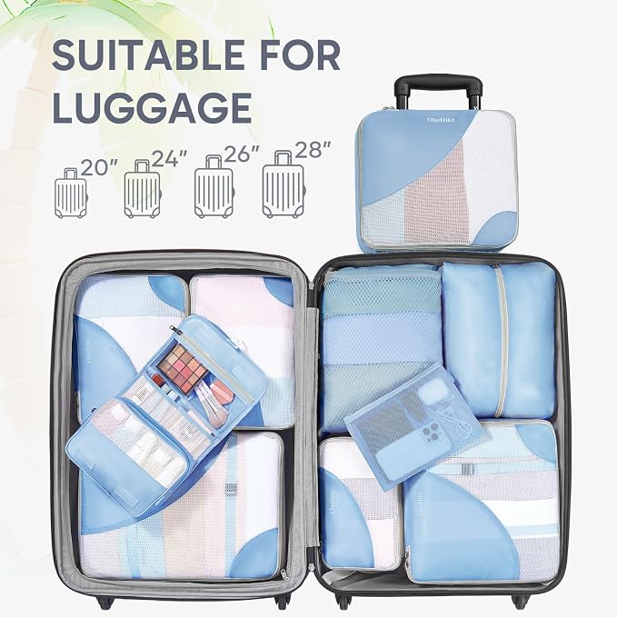 OlarHike 10 Set Packing Cubes for Travel,Gifts for Women Mom,Anti-Tearing Suitcase Organizer,with Over 1000 pcs Mesh Holes,Vacation Essentials & Accessories for Cruise Ship - Image 7