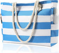 Clothirily Beach Bag for Women, Large Beach Tote Bag Waterproof with Zipper | Large Capacity Swim Pool Bag, Inner Pockets, Sandproof Foldable Beach Tote for Travel Essentials by Clothirily