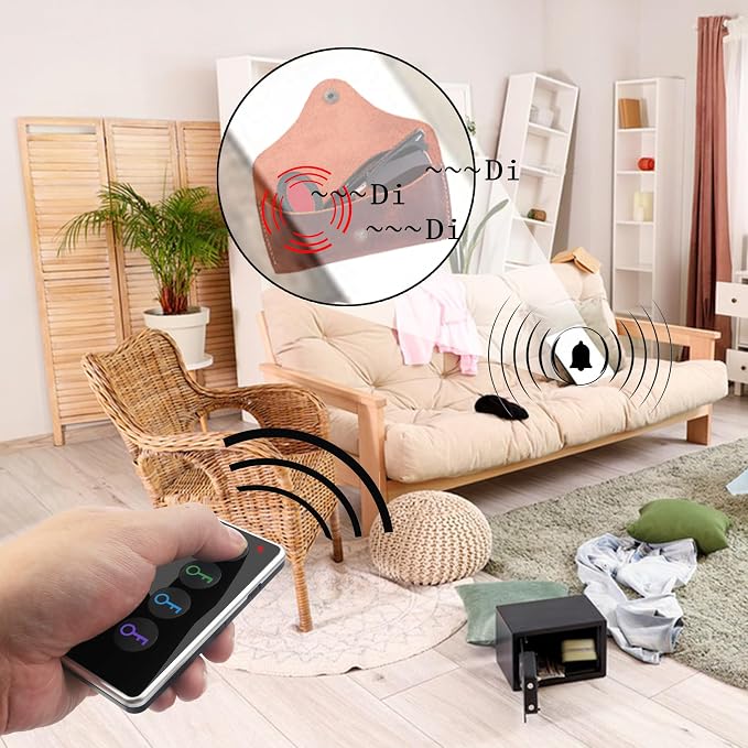 Key Finder Locator RF Wireless Remote Item Tracker with 4 Receivers | No App Required | 131FT Working Range | Ultra-Long Battery Life | 80dB | Built-in Flashlight - Image 5