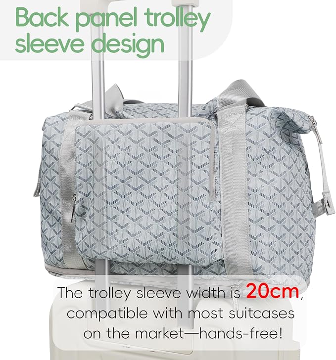 TINYAT Foldable Travel Duffle Bag Expandable Personal Item Travel Bag,32L | Expandable Gym Bag for Women Weekender Carry On Overnight Tote Large Capacity Portable Luggage Bag - Image 5