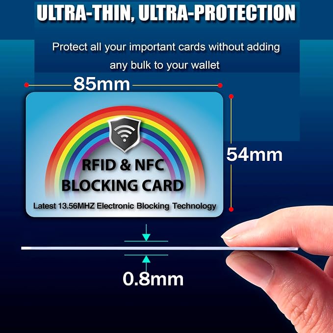 SaiTech IT 5 Pack RFID Blocking Card Protect Your Entire Wallet, Purse | Protect Cards from NFC Contactless Theft Wallet for Men & Women (Rainbow-Blue) - Image 2