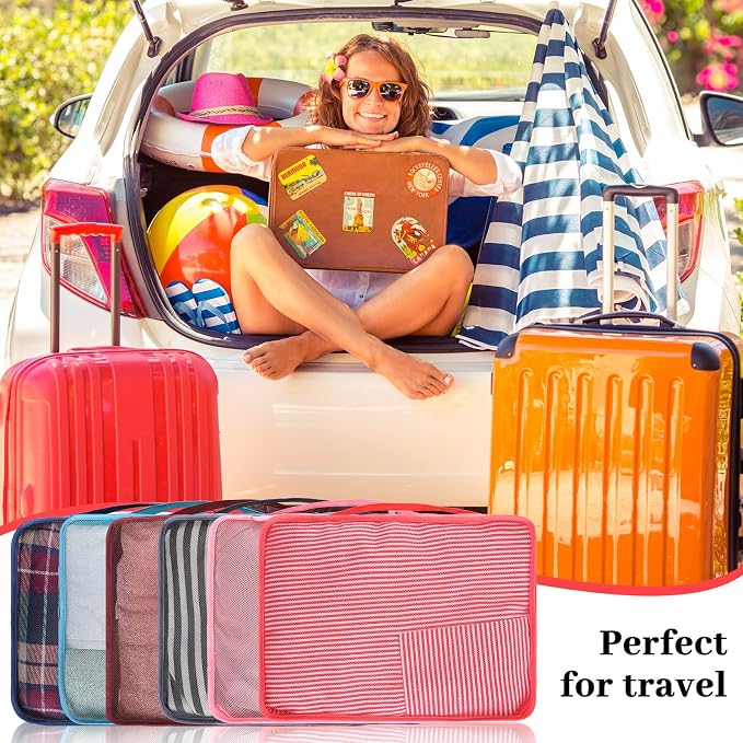 Tudomro 12 Pcs Large Packing Cubes Luggage Organizers for Suitcase Mesh Travel Organizer Bags Travel Packing Organizers for Traveling Camping Hiking - Image 5