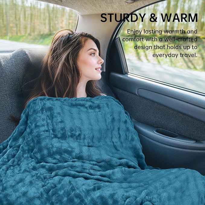 Travel Blanket and Pillow-2-in-1, Ultra-Soft&Compact, One-Piece Airplane Blanket with Hand Luggage Belt and Backpack Clip,Travelers Accessories Gifts, 61x43 Inches (Green) - Image 5