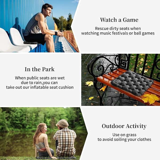 Inflatable Seat Cushion, Porous Design Sitting Pad, Air Seat Cushion, Portable Seat Cushions for Airplane Wheelchair Office Camping - Image 7