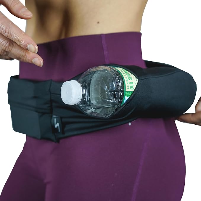 3 Pocket Adjustable Running Belt Waist Pack, Fanny Pack For Working Out With Sweat Resistant Backing, Holds All iPhone Models (Black/Black, X-Small) - Image 6