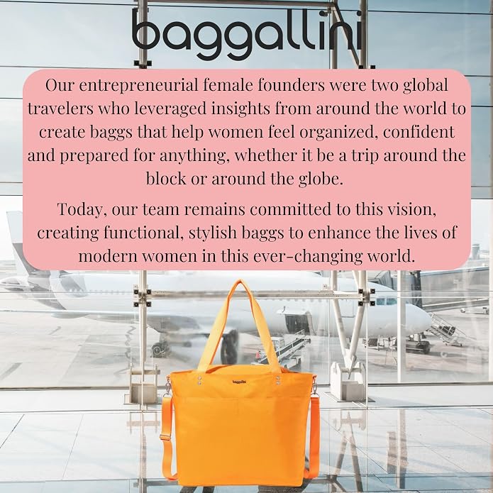 Baggallini Carryall Tote - Lightweight Nylon Zipper Top Weekender Travel Beach Bag w/Luggage Sleeve - Image 8