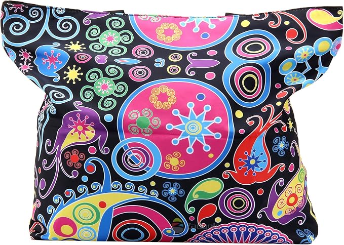 Beach Tote Bags Travel Totes Bag Shopping Zippered Tote for Women Foldable Waterproof Overnight Handbag - Image 3