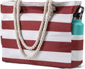 Clothirily Beach Bag for Women, Large Beach Tote Bag Waterproof with Zipper | Large Capacity Swim Pool Bag, Inner Pockets, Sandproof Foldable Beach Tote for Travel Essentials by Clothirily
