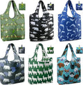 BeeGreen Animal Reusable Shopping Bags Cute Grocery Bag 6 Pack, Christmas Gift Bags Heavy-Duty Foldable Shopping Totes for Supermarket, Work & Travel, Large Washable Polyester Tote Bag with Handles by BeeGreen