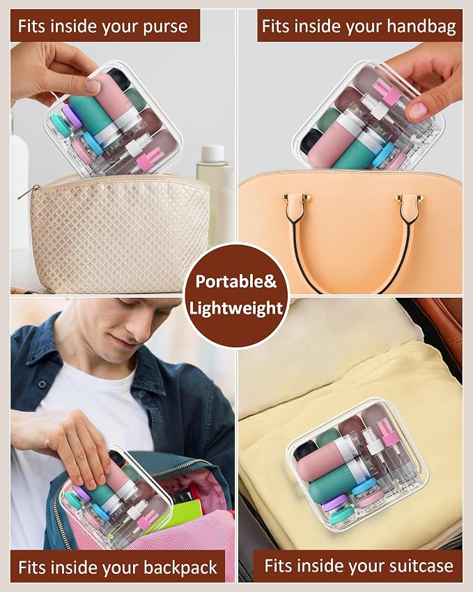 Quatish 20 Pack Travel Bottles for Toiletries, Original Patented, TSA Approved Travel Size Containers, Leak Proof Silicone Shampoo and Conditioner Bottles Women & Men, Airplane Essentials, Morandi - Image 7