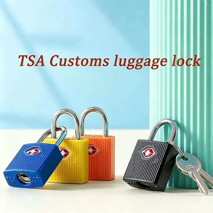 [2 Pack] Luggage Locks with 2 Keys, TSA Approved Padlock, Small Travel Lock | Solid Brass Copper Keyed Padlock for Luggage, Suitcases, Backpacks, Travel Bags, Gym Locker, Jewelry Box, Black - Image 7