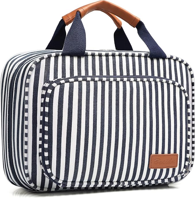 Hanging Travel Toiletry Bag,Large Capacity Cosmetic Travel Toiletry Organizer for Women with 4 Compartments & 1 Sturdy Hook,Perfect for Travel/Daily Use/Christmas by Bosidu