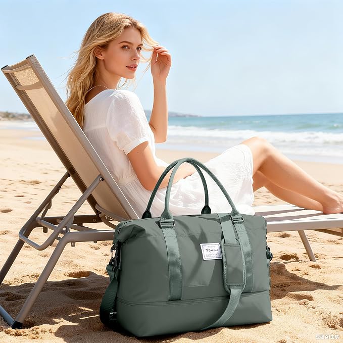 Travel Duffel Bag, Sports Tote Gym Bag, Shoulder Weekender Overnight Bag for Women - Image 2