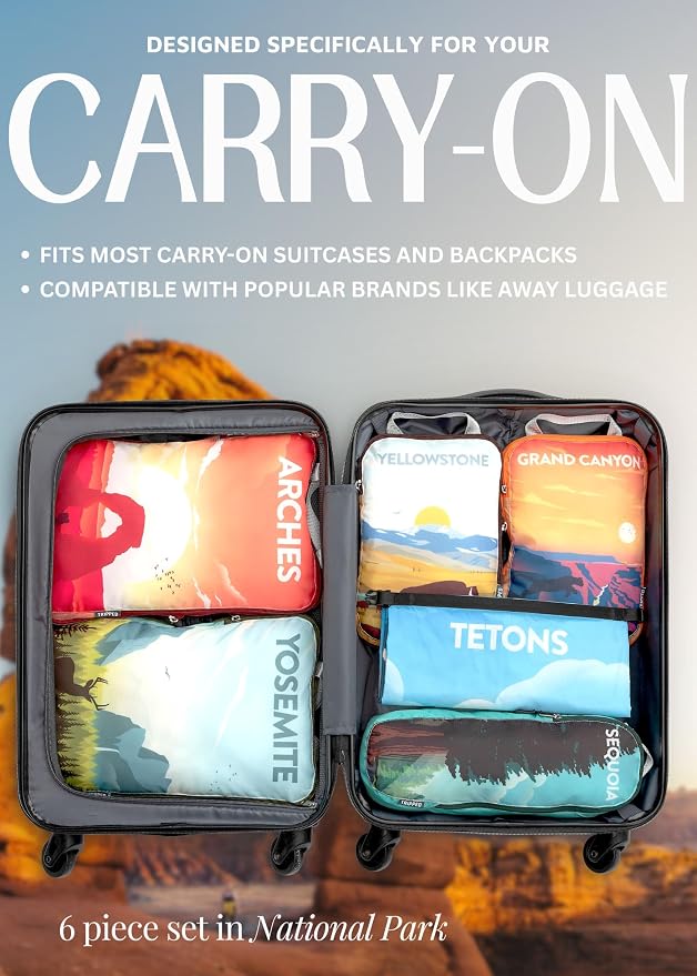 TRIPPED Travel Gear Compression Packing Cubes for Carry-On Travel 6-Pack | Ultralight Ripstop Packing Cubes with Compression Zippers for Organized Carry-On Luggage, Backpack, and Travel Packing - Image 8