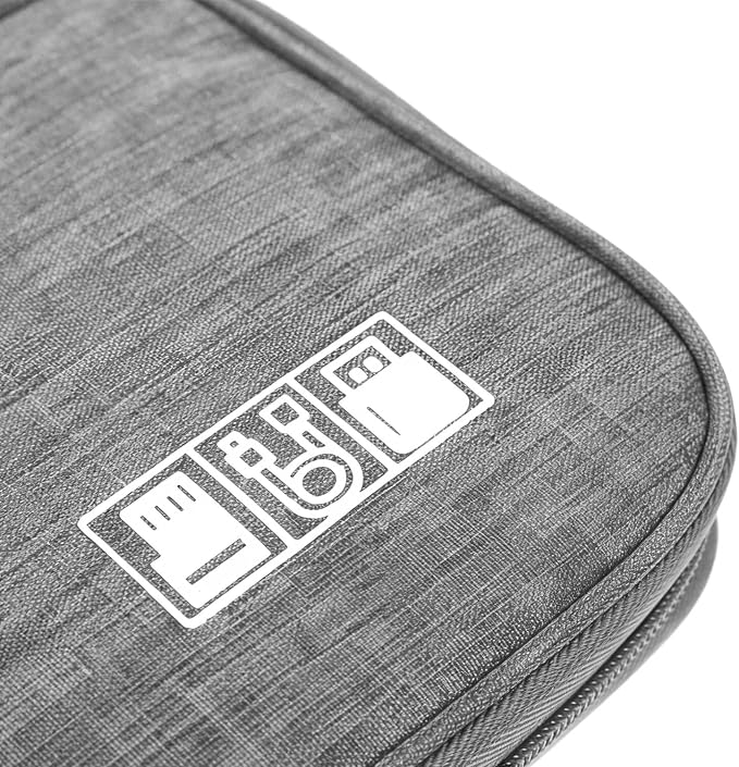 Yamrots Travel Cable Organizer, Electronic Organizer Travel Case, Portable Storage Bag for SD Card, Charger, Power Bank, Earphone (Grey) - Image 4