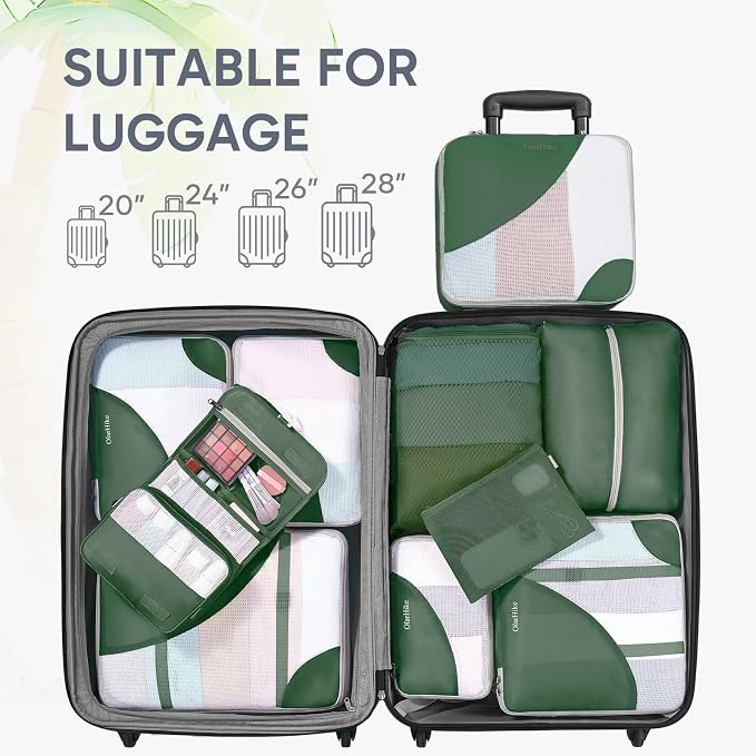 OlarHike 10 Set Packing Cubes for Travel,Gifts for Women Mom,Anti-Tearing Suitcase Organizer,with Over 1000 pcs Mesh Holes,Vacation Essentials & Accessories for Cruise Ship - Image 7