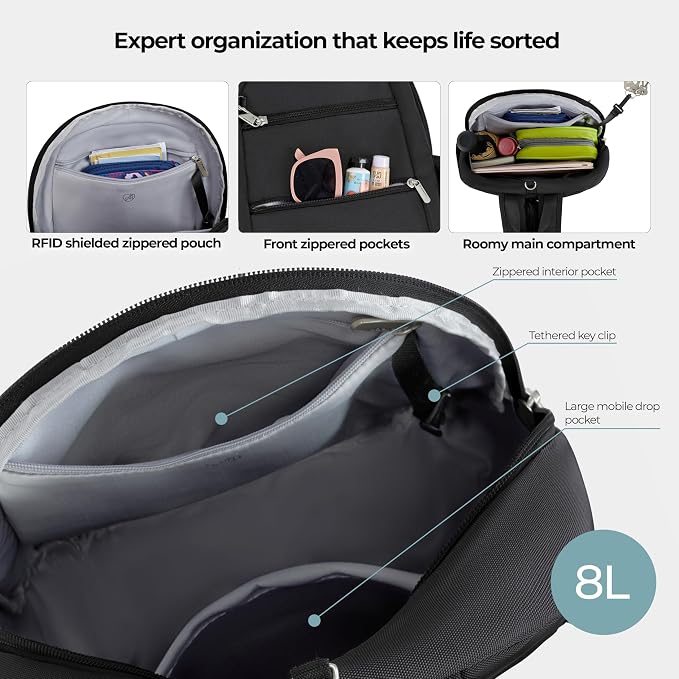 Travelon Anti-Theft Classic Convertible Sling Backpack - Image 8