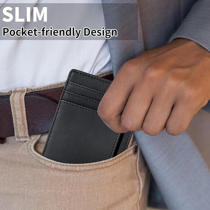 Chelmon Slim Wallet for Men, Minimalist Front Pocket RFID Blocking Credit Card Holder - Image 5