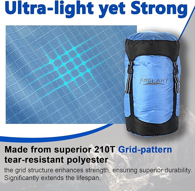 Frelaxy Compression Sack, 40% More Space! Sleeping Bag Stuff Sack | Ultralight Compression Stuff Sack, Water-Resistant & Ultralight Space Saving Gear for Camping, Hiking 11L/18L/30L/45L/52L - Image 3