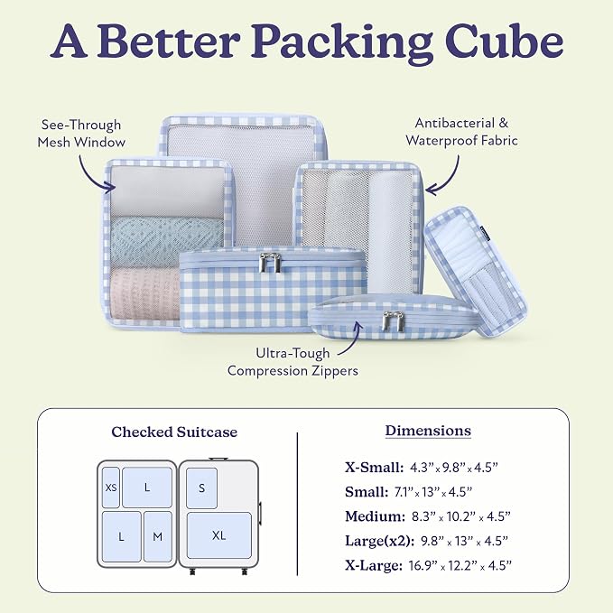 Vandel Space-Saving Compression Packing Cubes for Women 6-Pack Compressible | TSA-Approved Carry On Suit Case Organizer, Durable Luggage Packing Cubes for Travel Compression, Organizer Bags for Luggage - Image 3