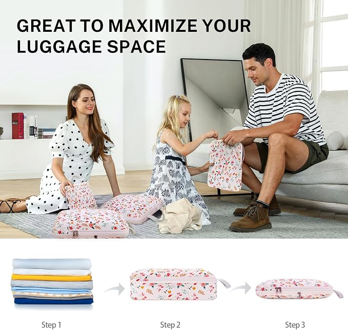 Gonex Compression Packing Cubes, 4-Piece Expandable Travel Organizers | Double-Zip Compression, Space-Saving Design, Ripstop Fabric, Carry-On & Backpack Friendly, Family & Business Travel - Image 5