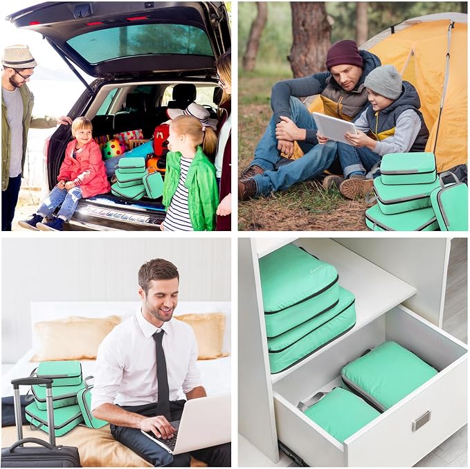 Gonex Compression Packing Cubes, 4-Piece Expandable Travel Organizers | Double-Zip Compression, Space-Saving Design, Ripstop Fabric, Carry-On & Backpack Friendly, Family & Business Travel - Image 9