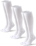 Light Compression Cotton Socks 8-15 mmHg for Women Men (3 Pairs) - Soft Knee High Socks for Comfort Support, Easy On by Bbfrey