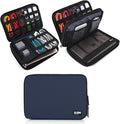 BUBM Double Layer Electronic Accessories Organizer, Travel Gear Bag for Cables, USB Flash Drive, Plug and More, Perfect Size Fits for iPad Mini (Medium, Dark Blue) | Travel Gadget Bag for Cables, USB Flash Drive, Plug and More, Perfect Size Fits for iP... by BUBM