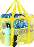 Tavaleu Mesh Beach Bag, Large Capacity Beach Tote, Multi Pockets, Sandproof | Mesh Material, Multiple Storage Pockets, Lightweight & Foldable Design, For Beach & Pool Use, Easy to Clean & Quick Dry by Tavaleu