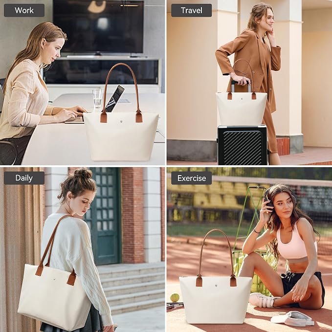 KALIDI Tote Bag for Women Nylon Top-Handle Purse,Large Capacity Shoulder Hobo handBag with Zipper Leisure Foldable Weekend - Image 7