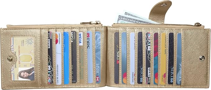 Travelambo RFID Wallet Women Large Size Bifold Multi Card Wallet Case with Zipper Pocke Credit Card Holder for Women - Image 7