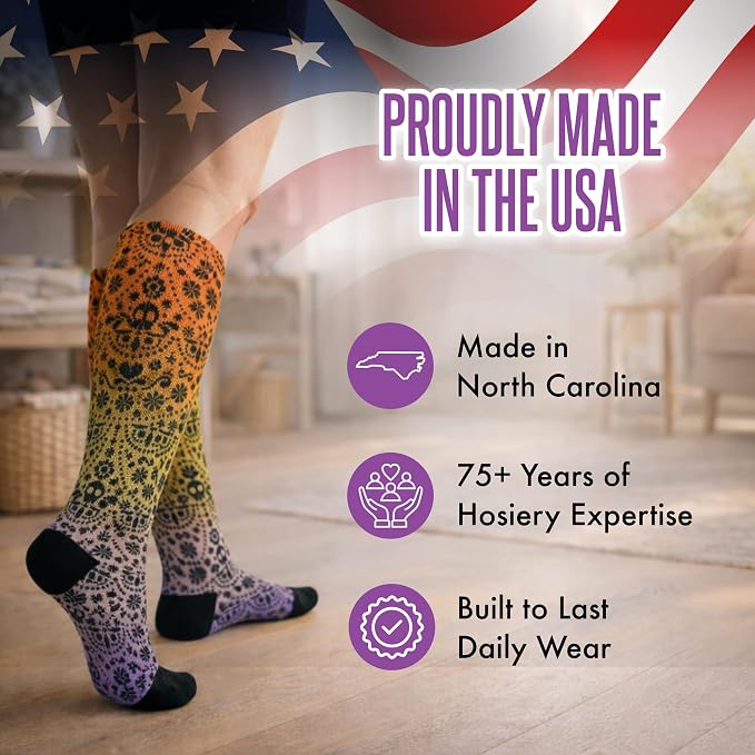 Crazy Compression Socks, Comfortable Support Socks for Recovery, Travel, Hiking, and Long-Hour Comfort w/Fun Designs - Image 6