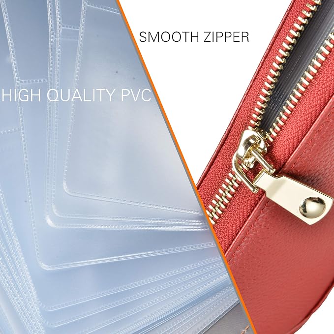 Easyoulife Credit Card Holder Wallet Womens Zipper Leather Case Purse RFID Blocking - Image 7
