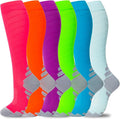 fenglaoda Compression Socks Women Men 6 Pairs, Knee High Best Support Circulation Socks for Running, Travel, Flight, Nurse by fenglaoda