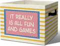 Playroom Positive Uplifting Storage Bins Box with Handles Organizer Basket | encouraging foldable basket for organizing, yellow striped collapsible toys clothes for playroom nursery bedroom, 10x14 in by Unknown
